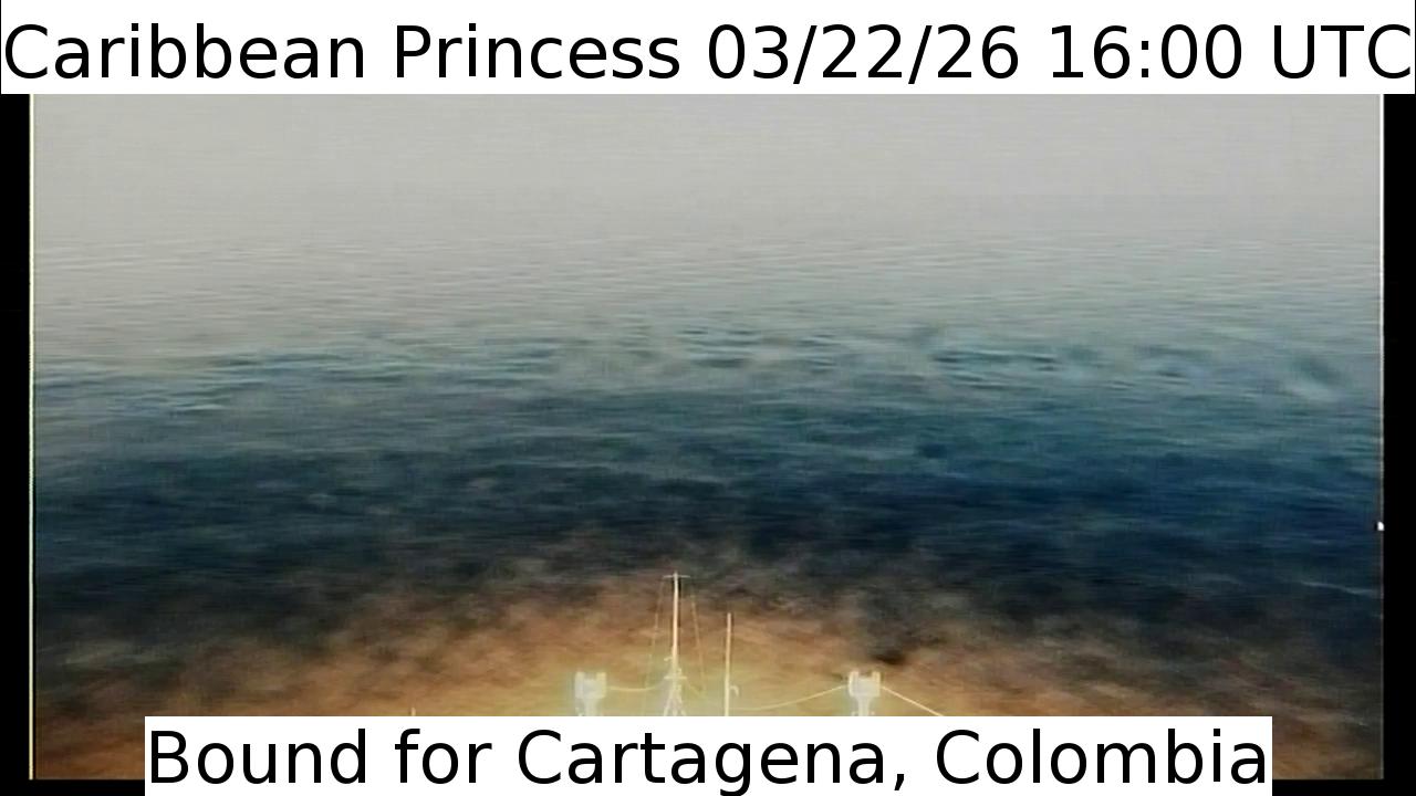 A live picture from the bridge of the Caribbean Princess