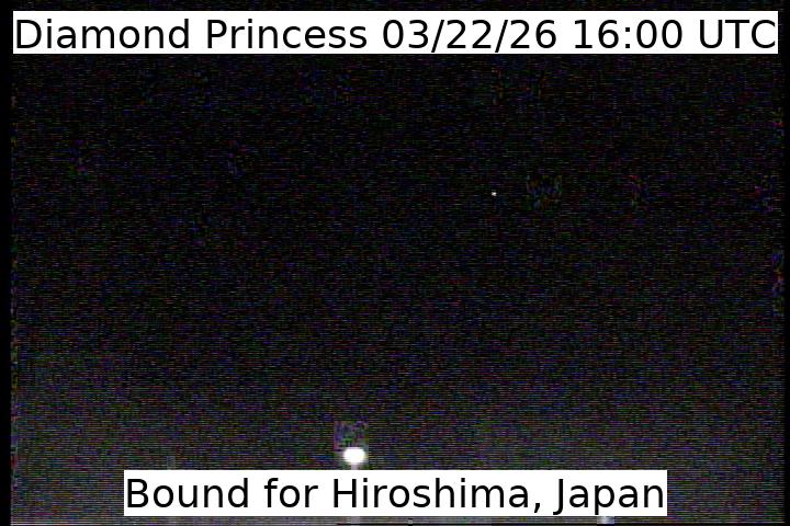 A live picture from the bridge of the Diamond Princess