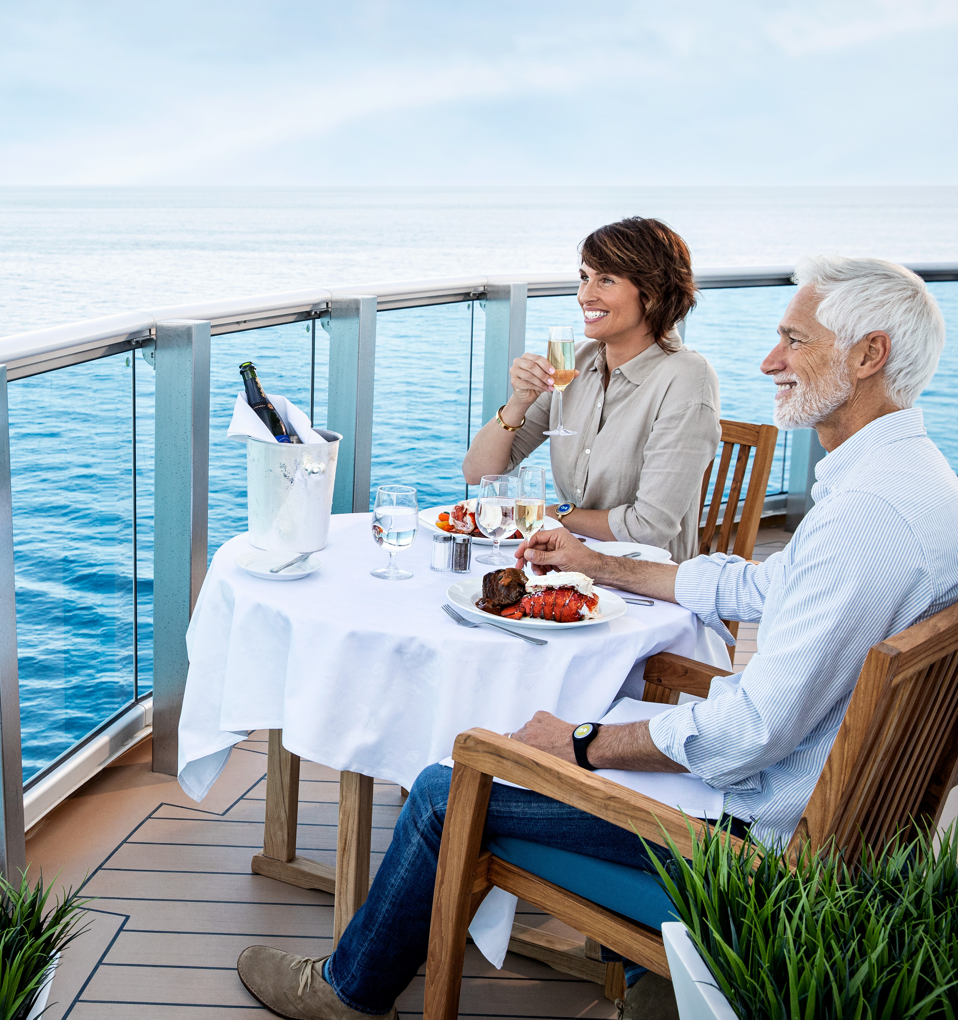 Sit back and enjoy a dining experience on your private balcony.