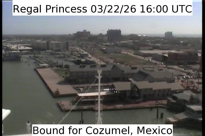 A live picture from the bridge of the Regal Princess