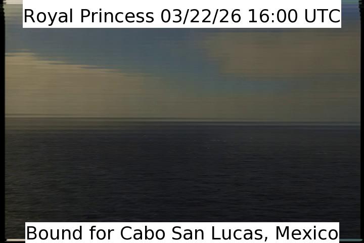 A live picture from the bridge of the Royal Princess