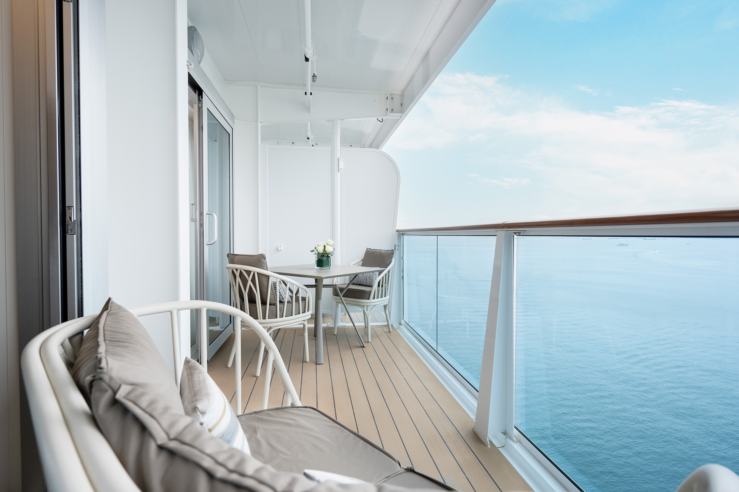 Take in ocean views from your private balcony