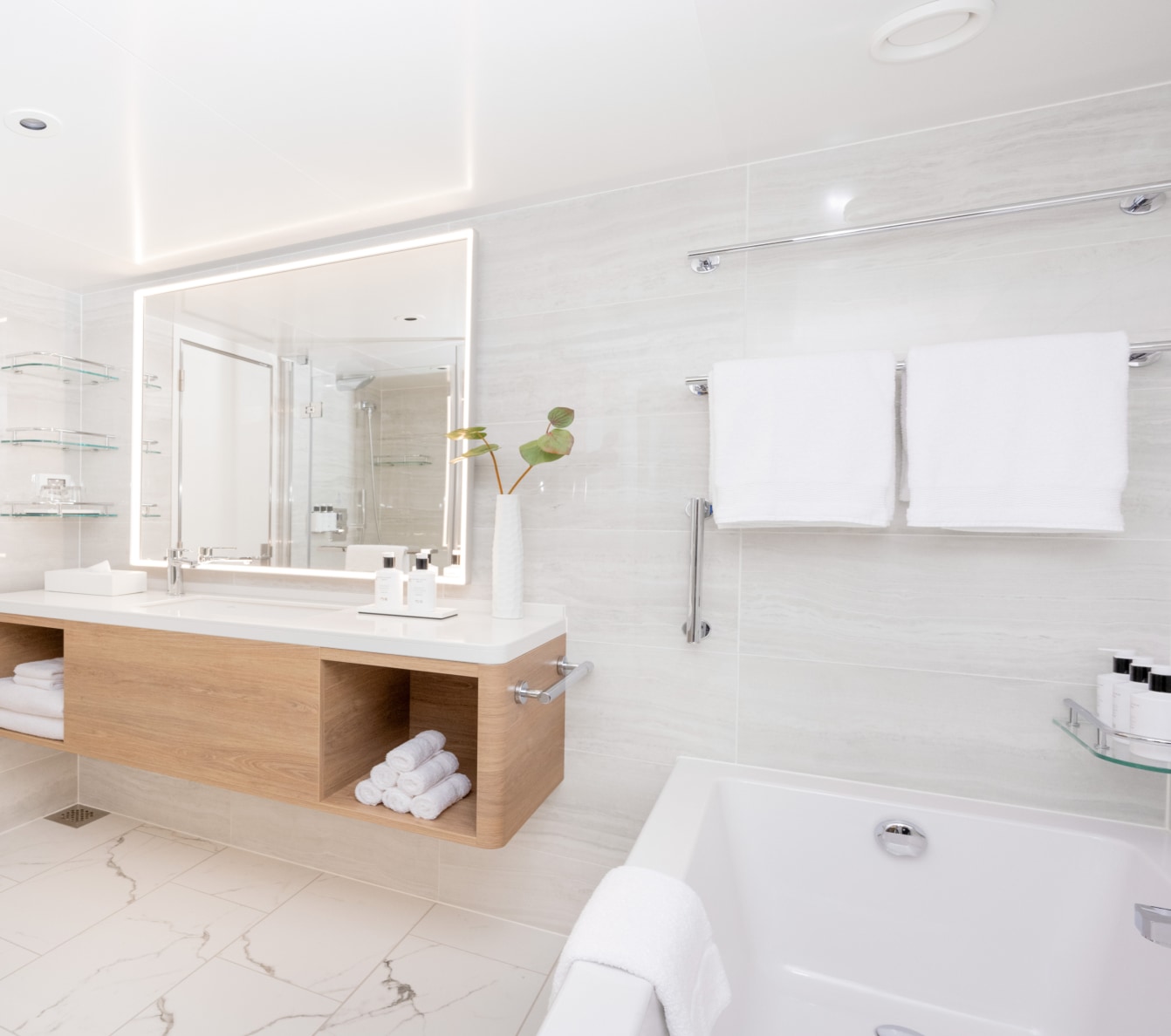 Pamper yourself in your large bathroom