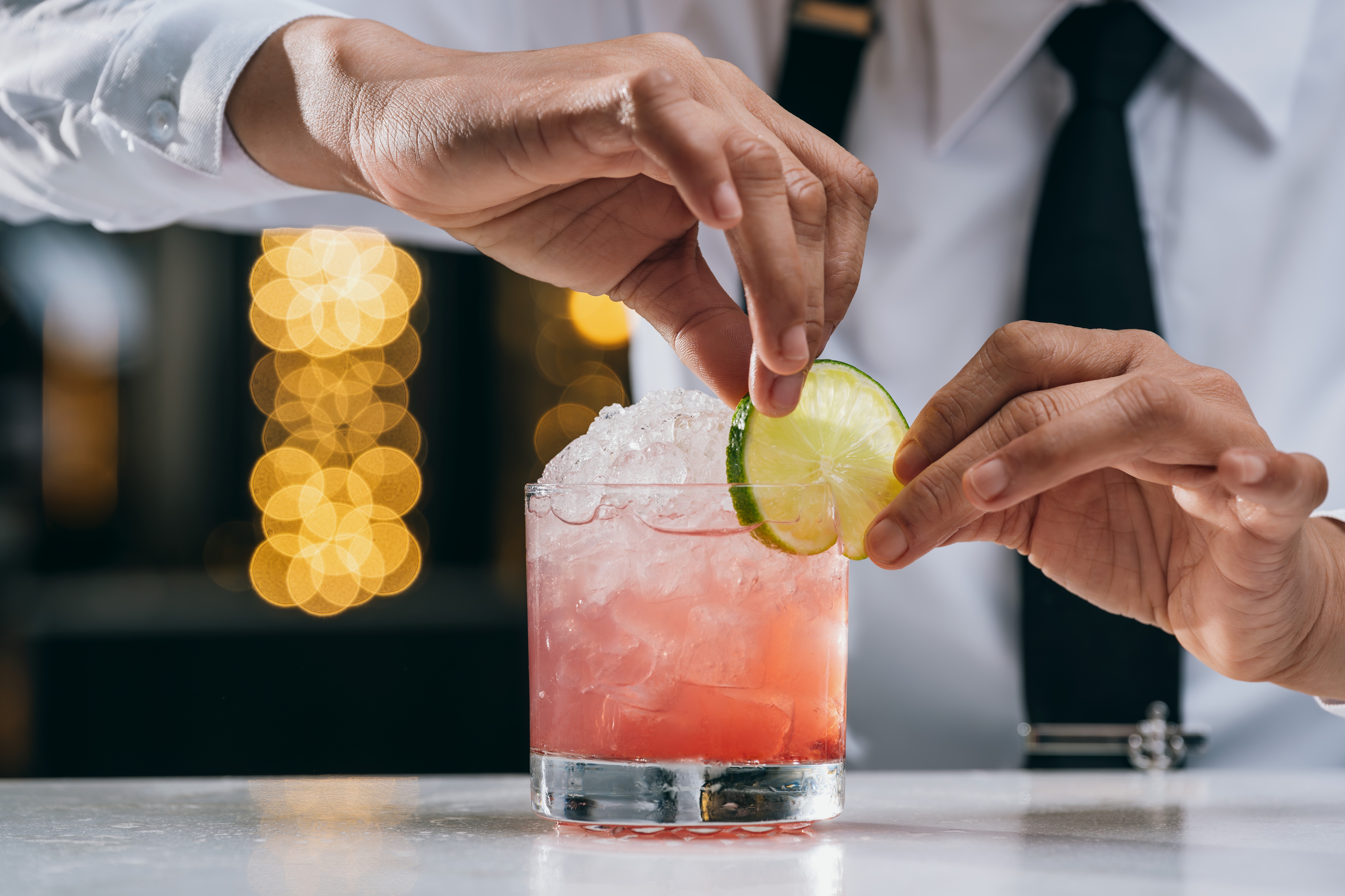 Bartender preparing a cocktail